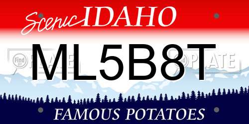 ML5B8T Idaho License Plate