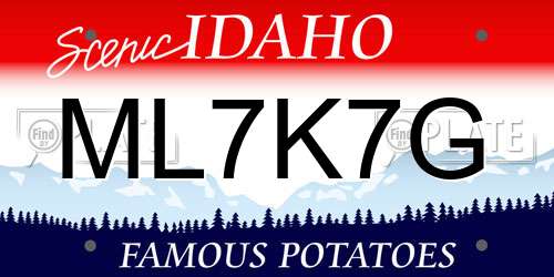 ML7K7G Idaho License Plate