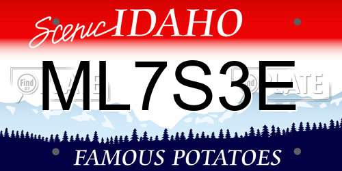 ML7S3E Idaho License Plate