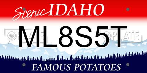 ML8S5T Idaho License Plate
