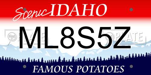 ML8S5Z Idaho License Plate