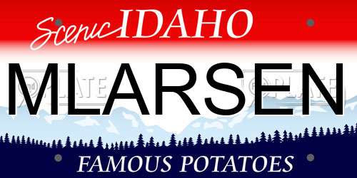 MLARSEN Idaho License Plate