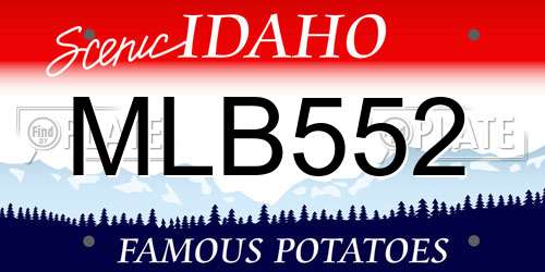 MLB552 Idaho License Plate