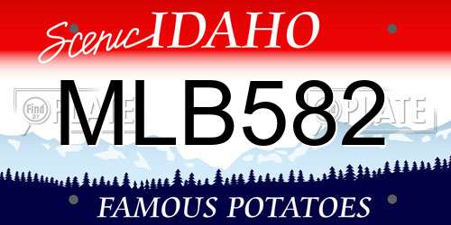 MLB582 Idaho License Plate