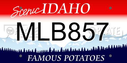 MLB857 Idaho License Plate