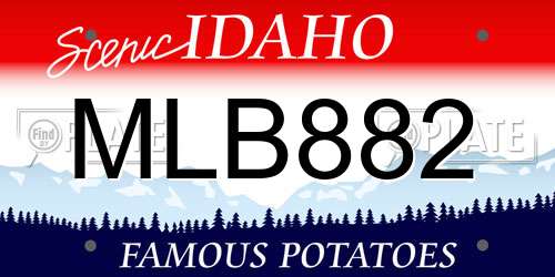 MLB882 Idaho License Plate