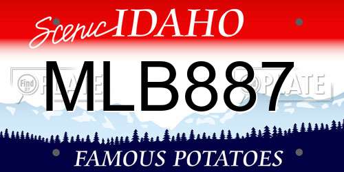 MLB887 Idaho License Plate