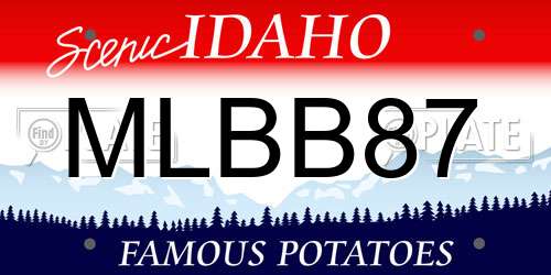 MLBB87 Idaho License Plate