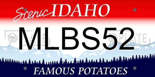 MLBS52 Idaho License Plate