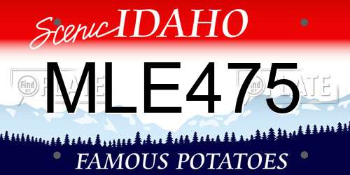 MLE475 Idaho License Plate