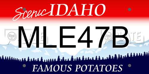 MLE47B Idaho License Plate