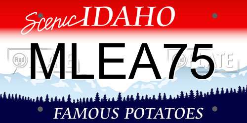 MLEA75 Idaho License Plate