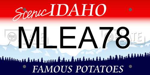 MLEA78 Idaho License Plate