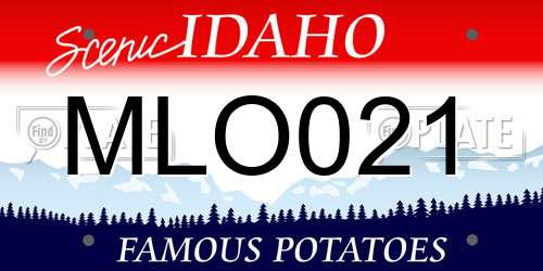MLO021 Idaho License Plate