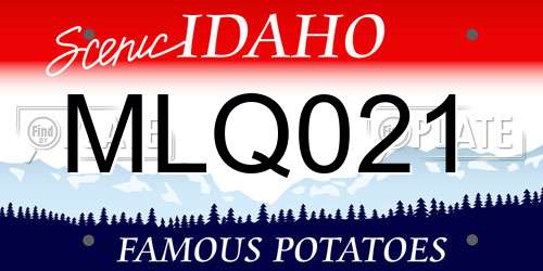 MLQ021 Idaho License Plate