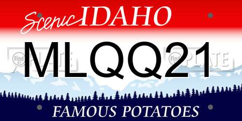 MLQQ21 Idaho License Plate