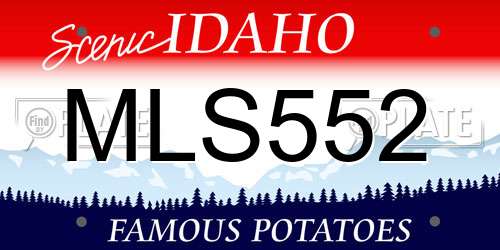 MLS552 Idaho License Plate