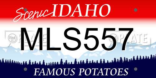 MLS557 Idaho License Plate