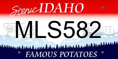 MLS582 Idaho License Plate