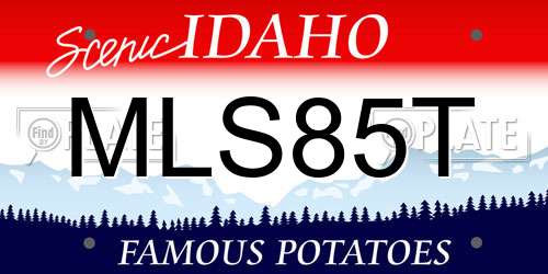 MLS85T Idaho License Plate