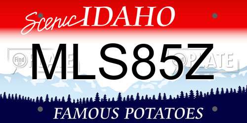 MLS85Z Idaho License Plate