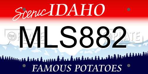 MLS882 Idaho License Plate