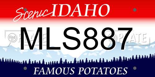 MLS887 Idaho License Plate
