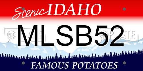 MLSB52 Idaho License Plate