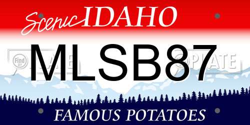MLSB87 Idaho License Plate
