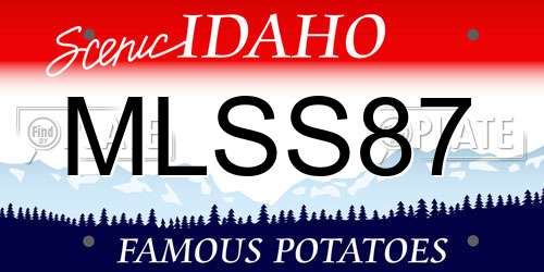MLSS87 Idaho License Plate