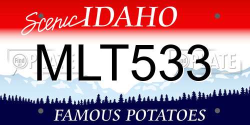 MLT533 Idaho License Plate