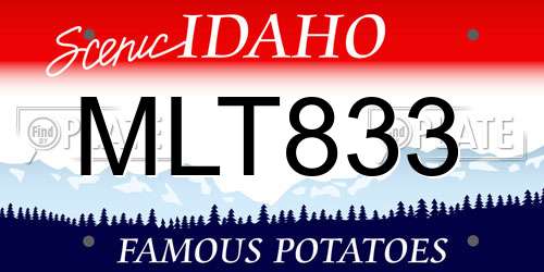 MLT833 Idaho License Plate