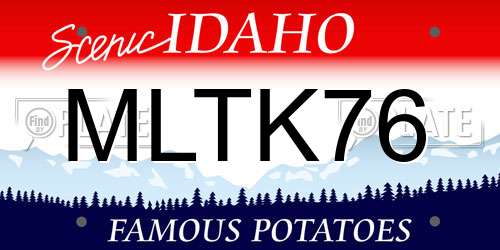 MLTK76 Idaho License Plate