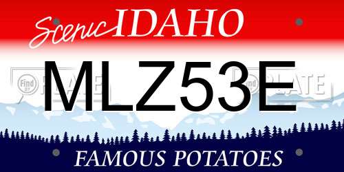MLZ53E Idaho License Plate