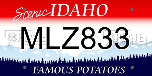 MLZ833 Idaho License Plate