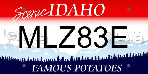 MLZ83E Idaho License Plate