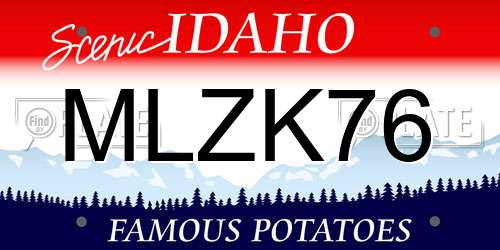 MLZK76 Idaho License Plate