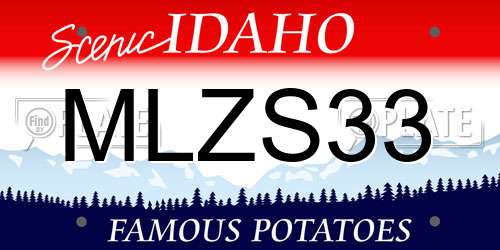 MLZS33 Idaho License Plate