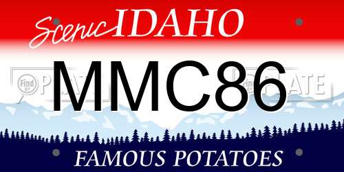 MMC86 Idaho License Plate
