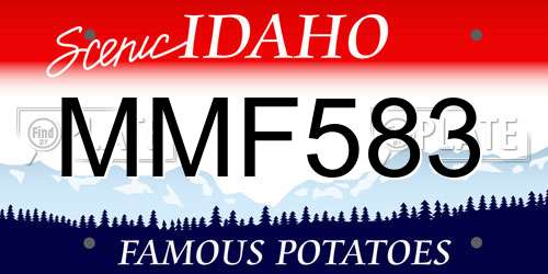 MMF583 Idaho License Plate