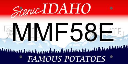 MMF58E Idaho License Plate