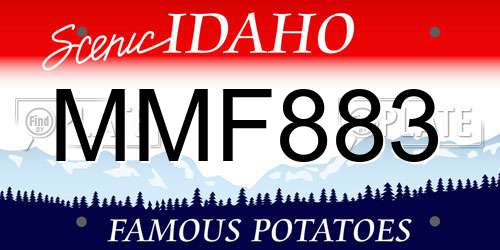 MMF883 Idaho License Plate