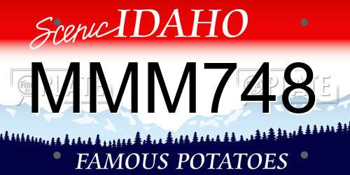 MMM748 Idaho License Plate
