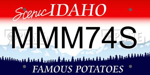 MMM74S Idaho License Plate