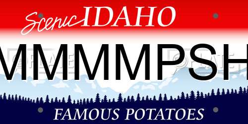 MMMMPSH Idaho License Plate