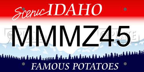MMMZ45 Idaho License Plate
