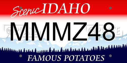 MMMZ48 Idaho License Plate