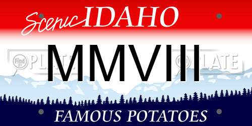 MMVIII Idaho License Plate