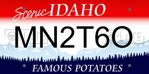 MN2T6O Idaho License Plate