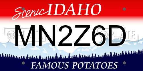 MN2Z6D Idaho License Plate